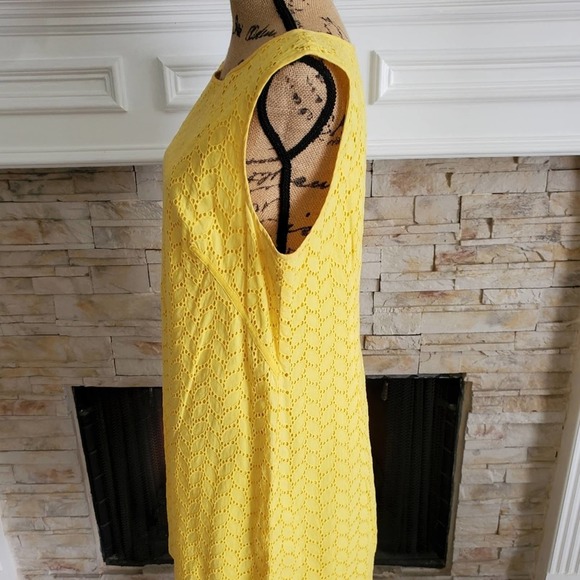 Loft sunshine yellow eyelet cutout sun dress size‎ 12 - Picture 3 of 6